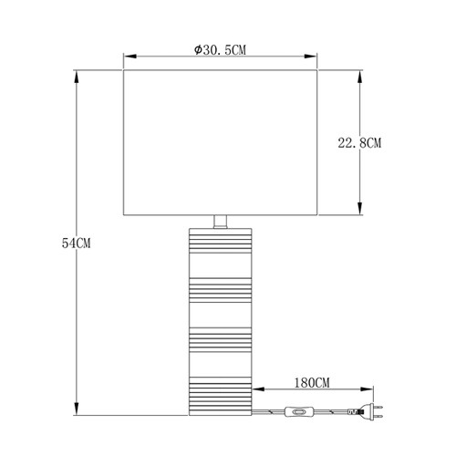 Настольная лампа с цилиндрическим основанием и белым абажуром Crystal Harmony
