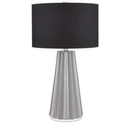 Настольная лампа с черно-белым узором Wavy Stripes