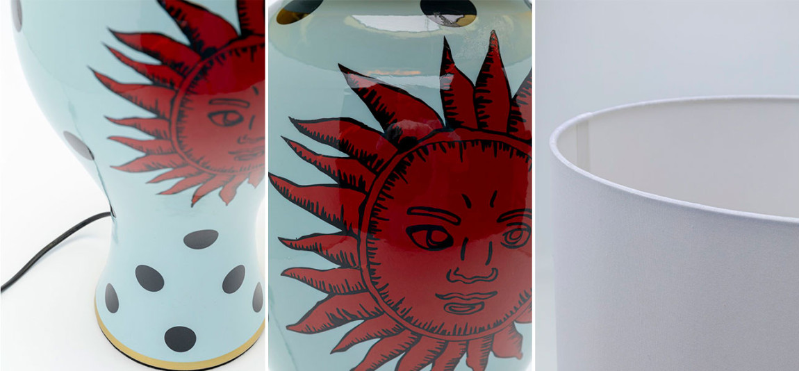 Настольная лампа с черным абажуром Red sun