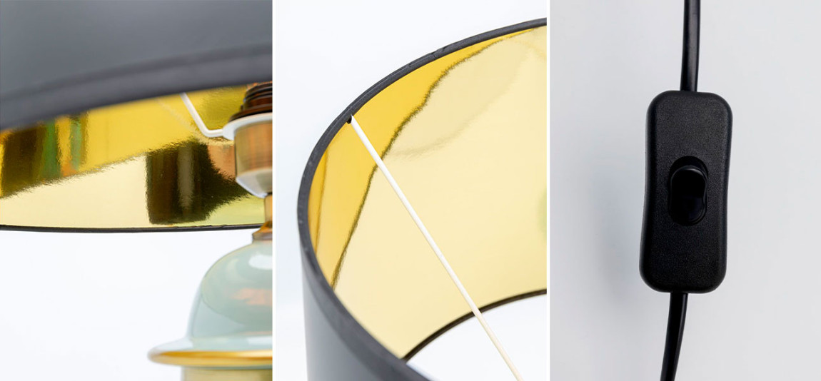 Настольная лампа с черным абажуром Red sun