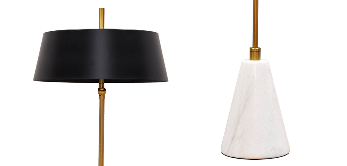 Настольная лампа с черным металлическим абажуром Dominique Table Lamp