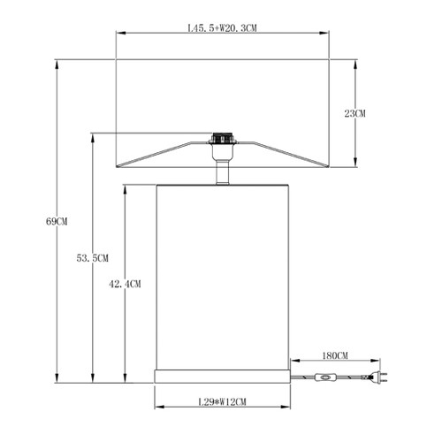 Настольная лампа с черным основанием из текстурированной кожи и белым абажуром Noir Allure