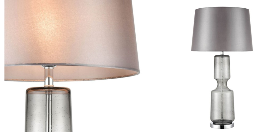 Настольная лампа Серое Стекло Antero Chrome Table Lamp