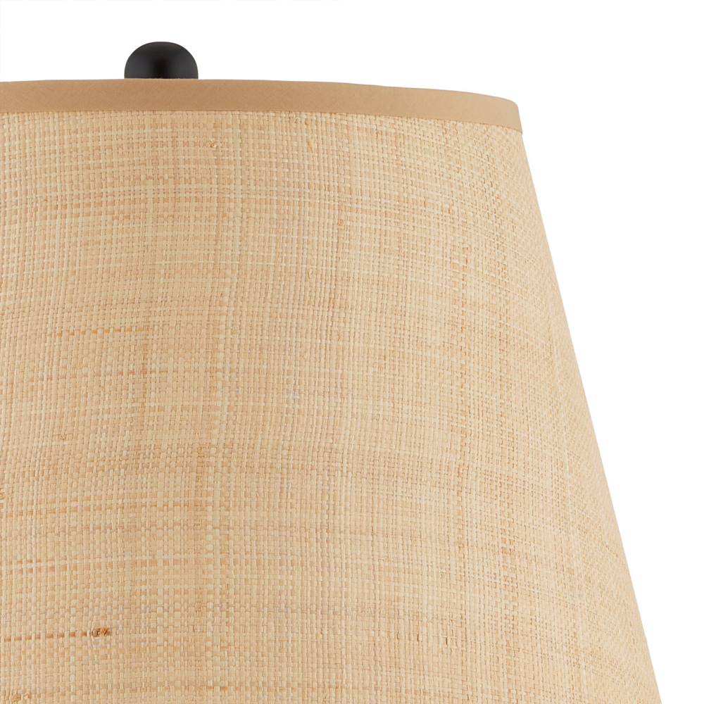 Настольная лампа темно-коричневая с тканевым абажуром в форме конуса Сhieftain