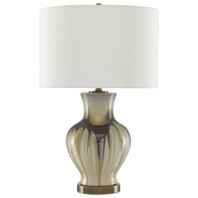 Настольная лампа фарфоровая с тканевым абажуром Caramel