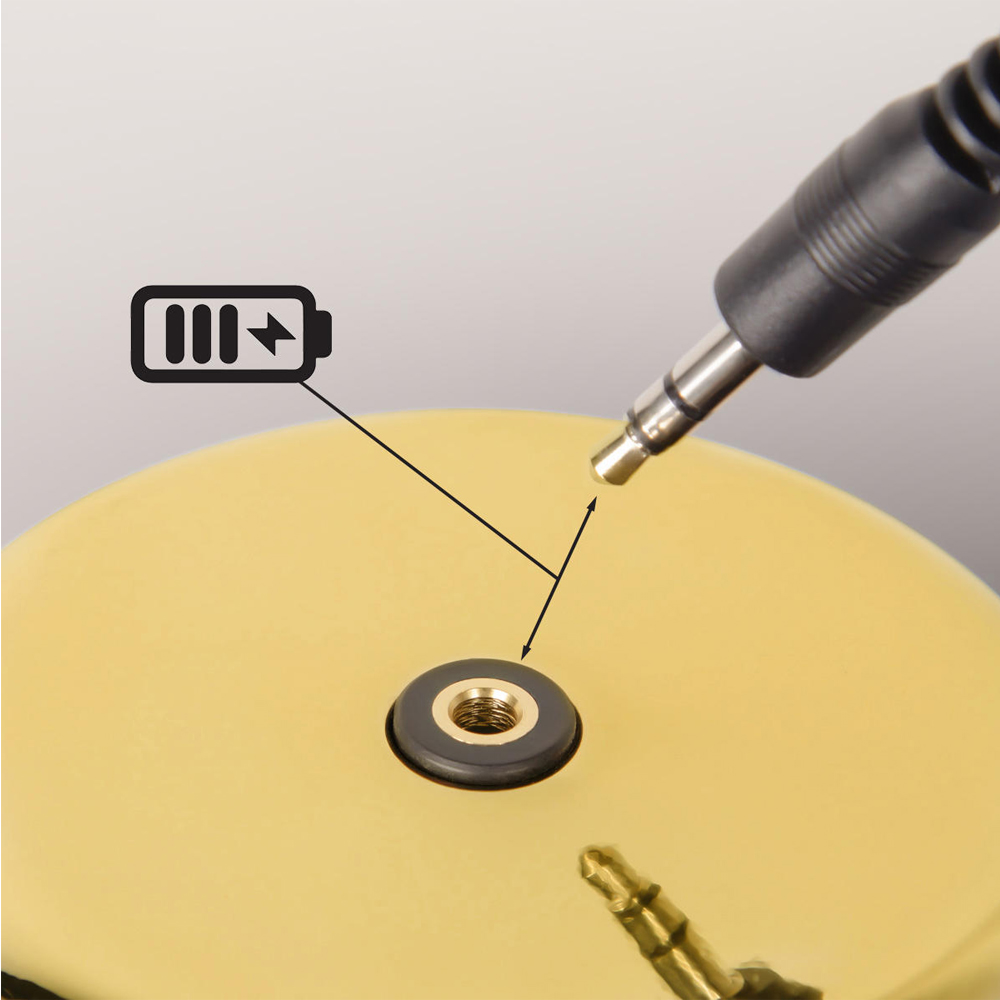 Настольная лампа фигурная золотого цвета с гладким абажуром Высота 17 см Sophia