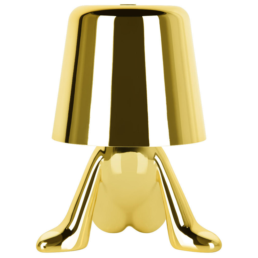 Настольная лампа фигурная цвета золото с гладким абажуром Высота 17 см Sophia