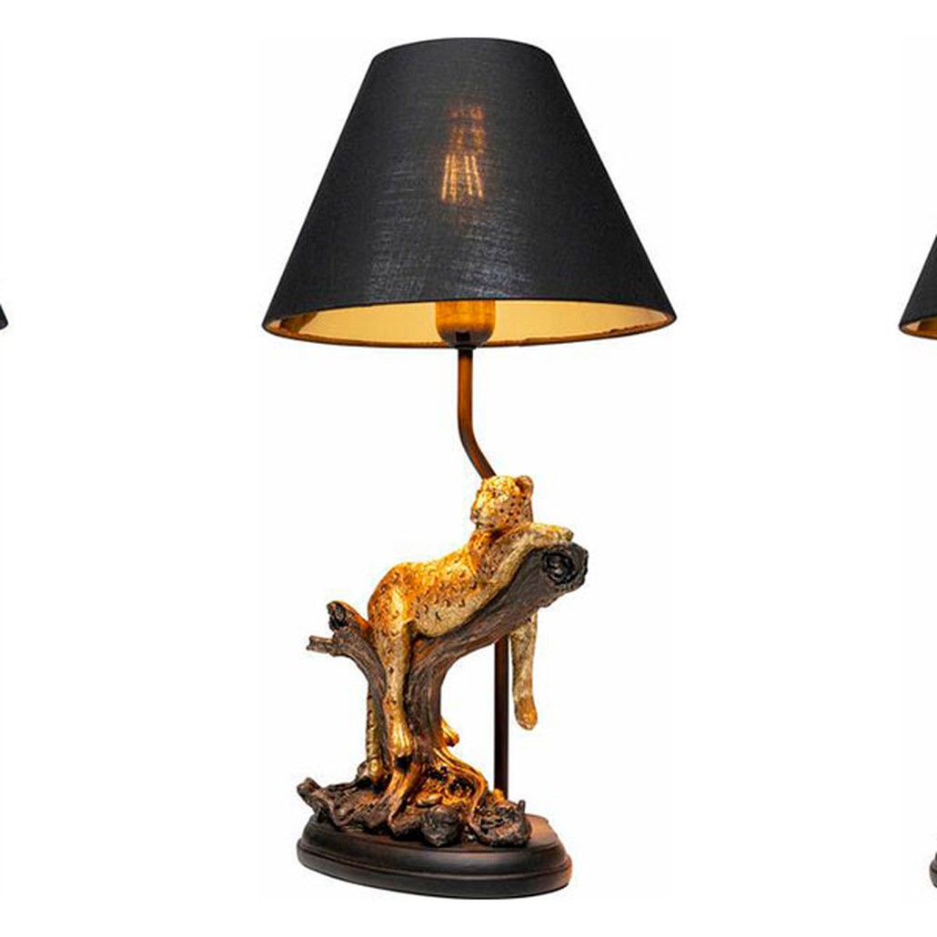 Настольная лампа черная Calm leopard