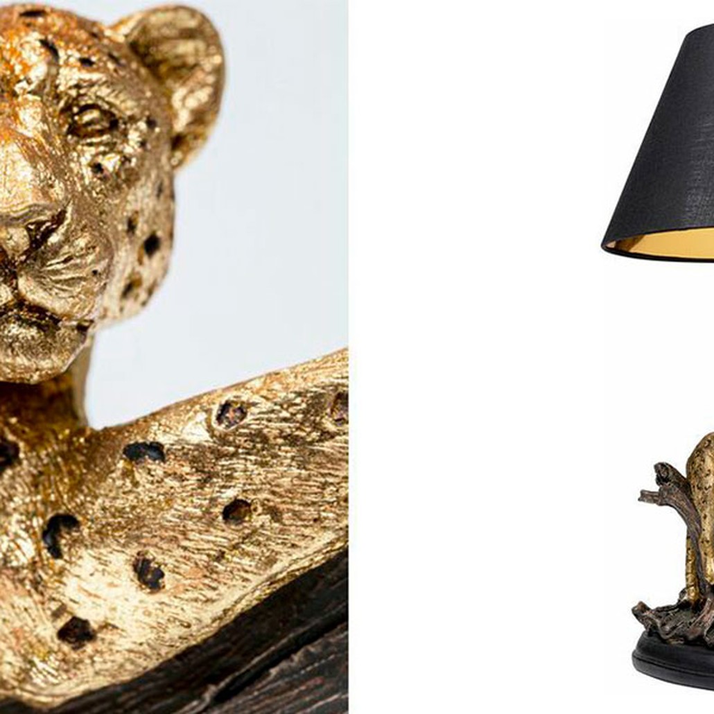 Настольная лампа черная Calm leopard