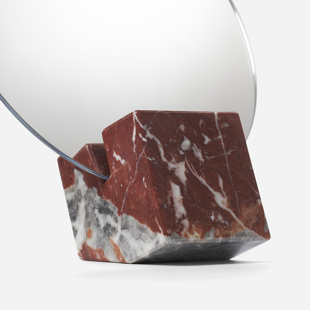 Настольное дизайнерское зеркало Poltronova Vanitas Rosso Franci Mirror and Photo Holder