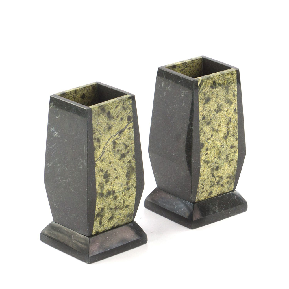 Настольный письменный набор из змеевика с часами и таблетницей Successful Leader