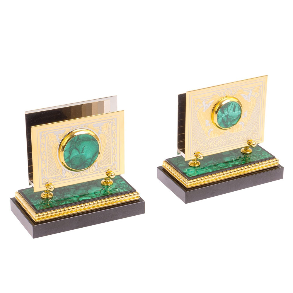 Настольный письменный набор из малахита с декором в виде лошади Leader Organizer