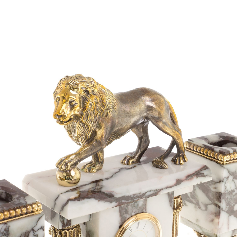 Настольный письменный набор из мрамора с декором в виде льва в подарочной упаковке Marble Accessory