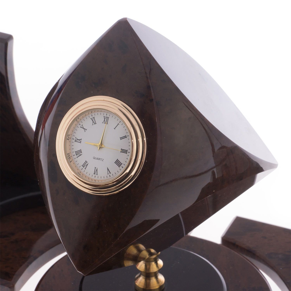 Настольный письменный набор из природного камня обсидиана коричневого Team leader