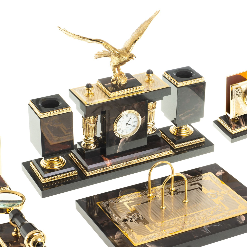 Настольный письменный набор из яшмы и долерита в подарочной упаковке Manager Organizer