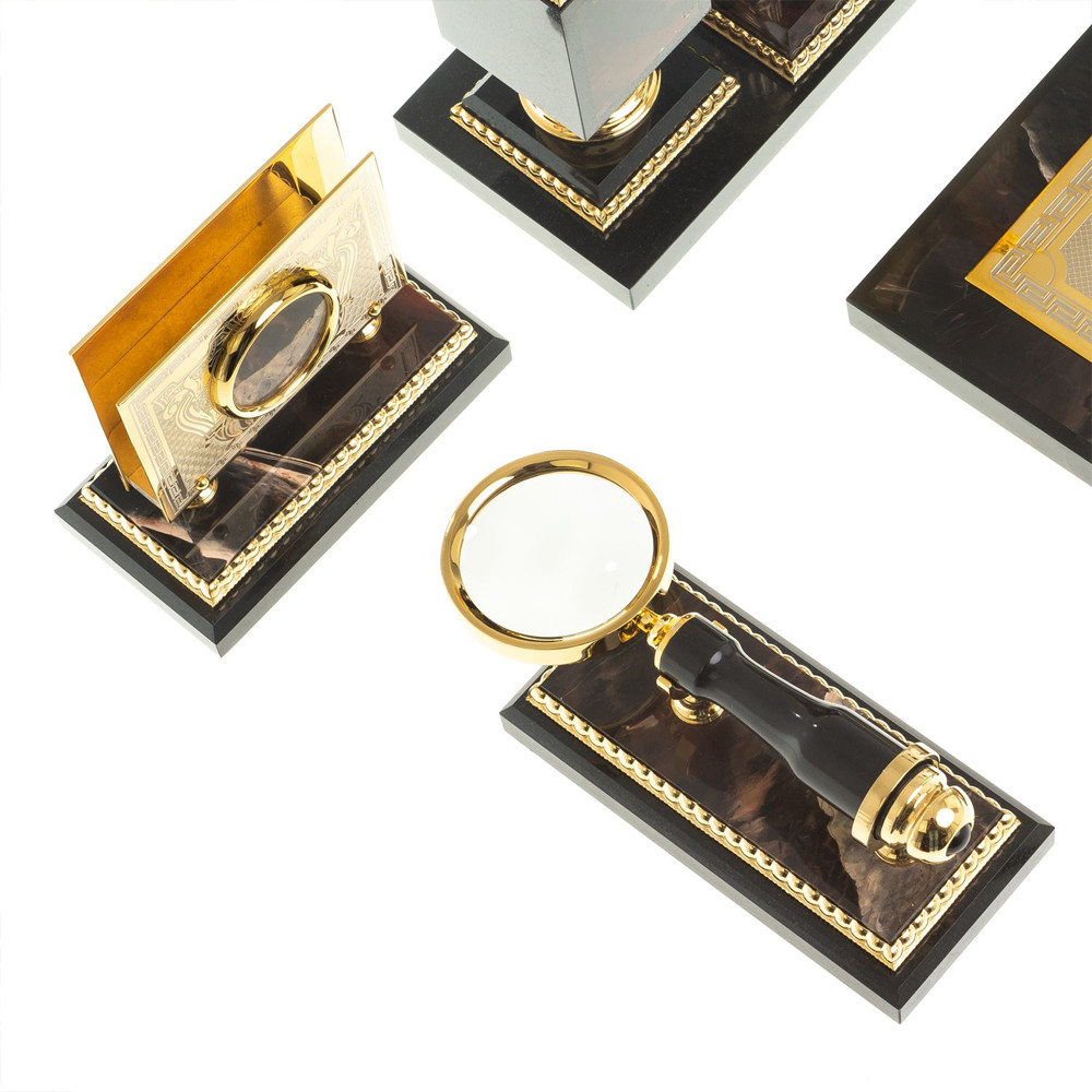 Настольный письменный набор из яшмы и долерита в подарочной упаковке Manager Organizer