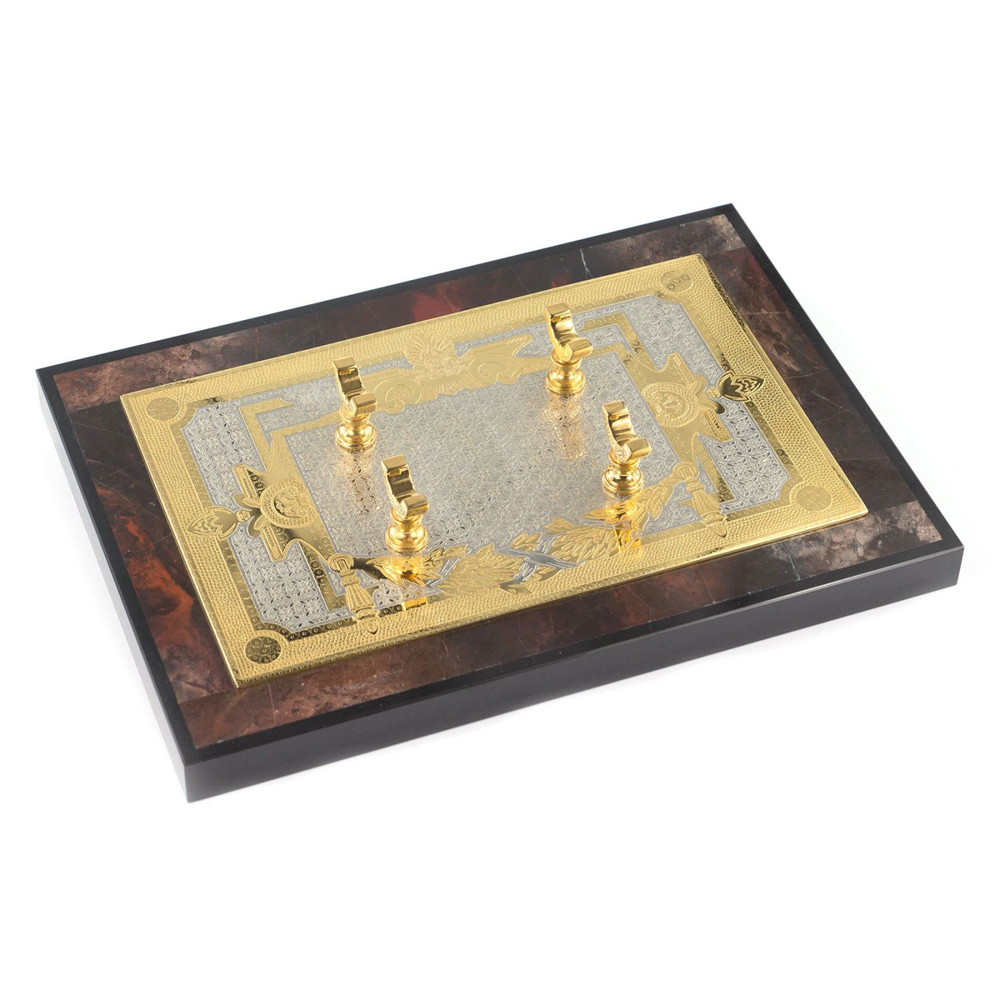 Настольный письменный набор из яшмы и долерита с декором Двуглавый орел Manager Organizer