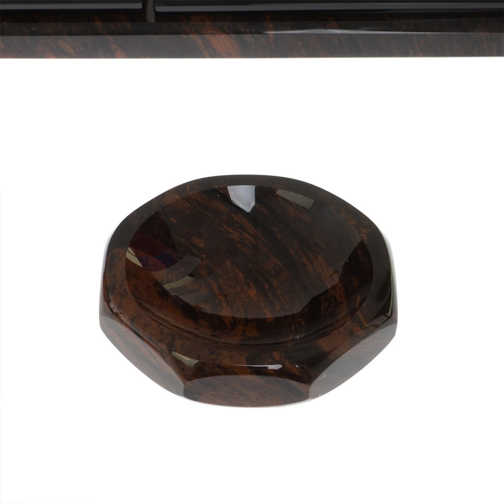 Настольный письменный набор с часами из природного камня обсидиана  Gift for Manager