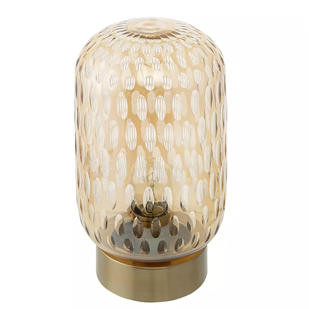 Настольный светильник с плафоном из затемненного стекла с рельефным узором Glass lampshade with Relief Pattern