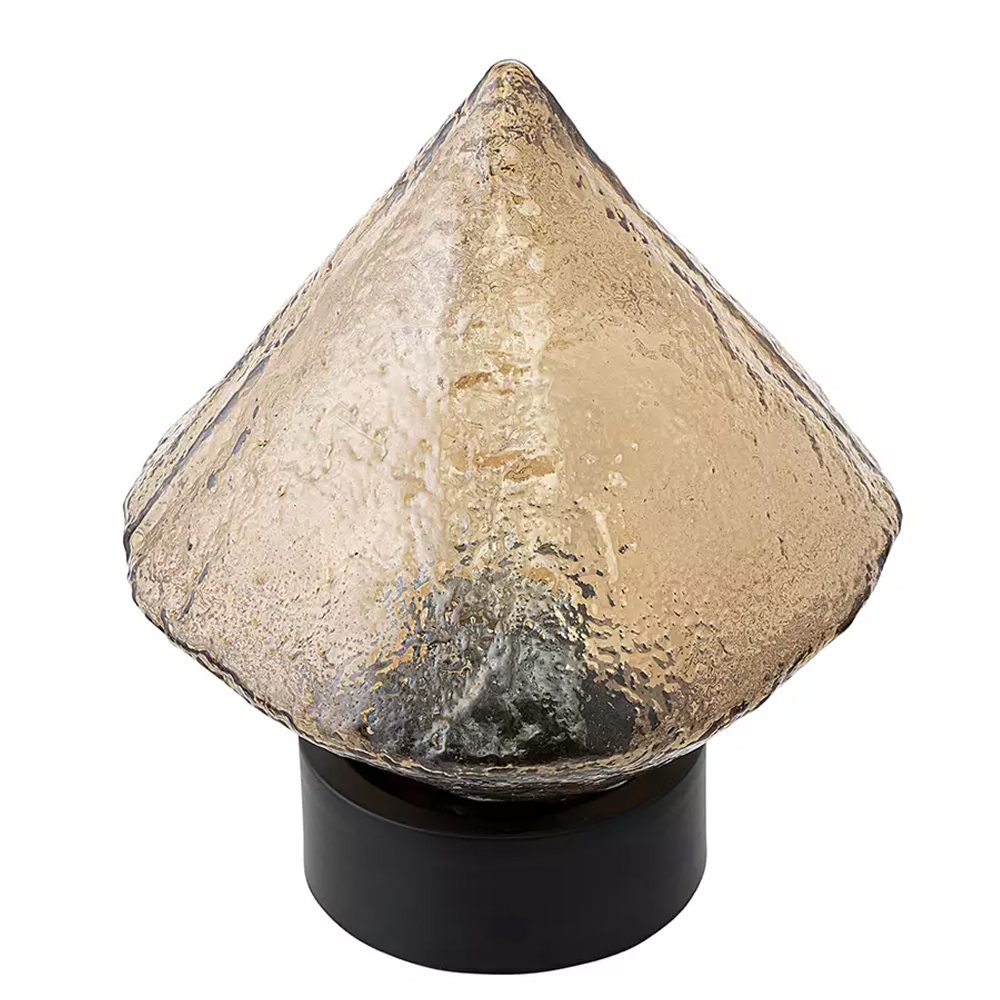 Настольный светильник с янтарным рельефным плафоном Lamp with Frozen Glass Effect