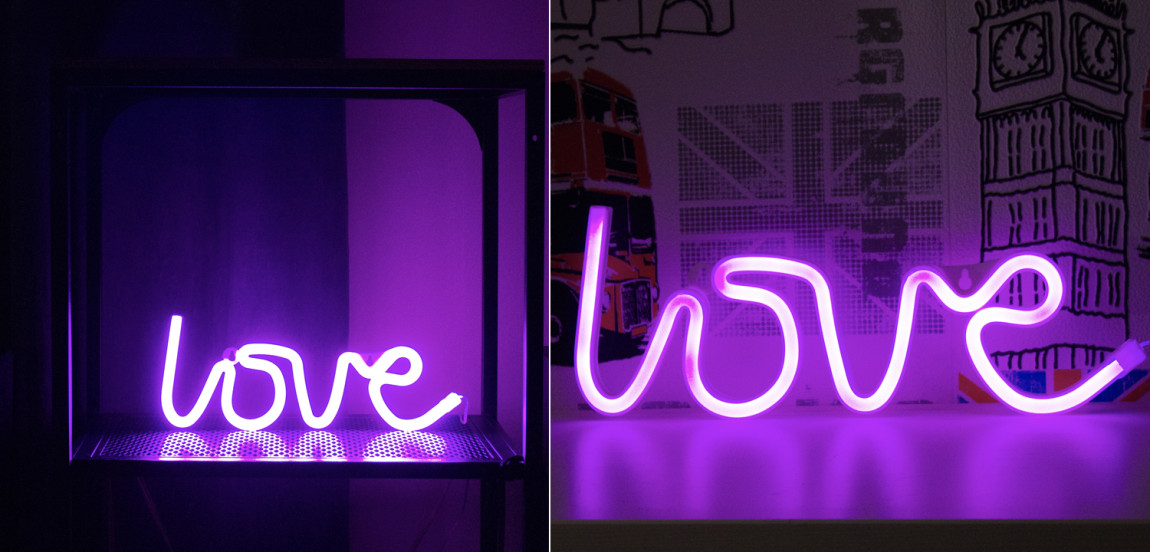 Неоновая лампа LOVE