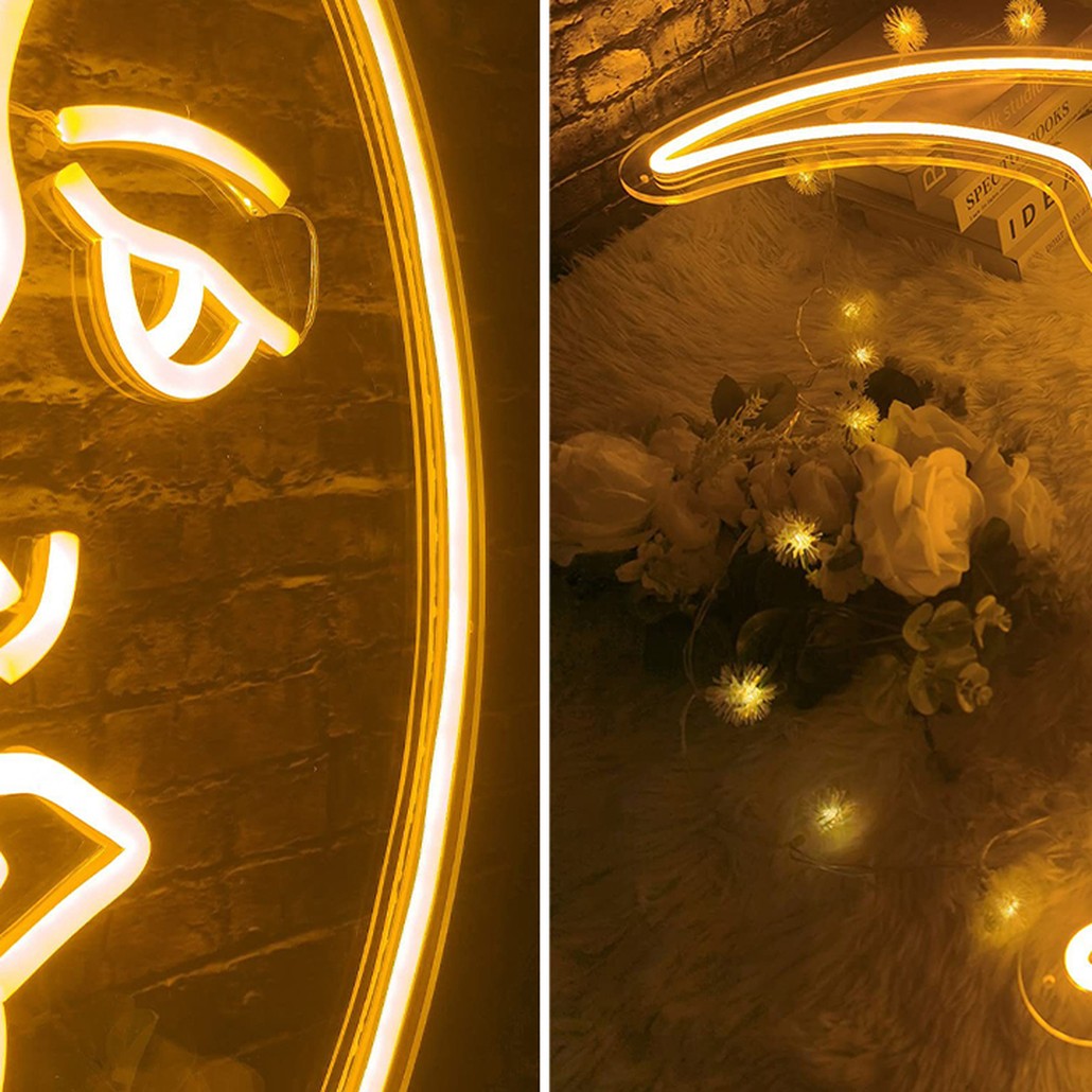 Неоновая настенная лампа Crescent Moon Neon Wall Lamp