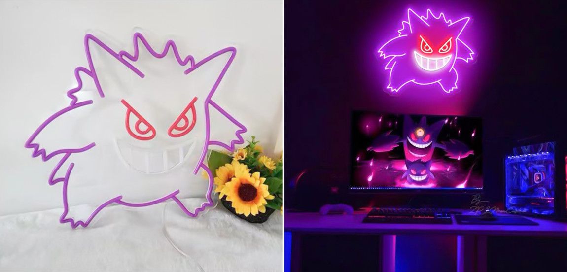 Неоновая настенная лампа Gengar Pokemon Neon Wall Lamp
