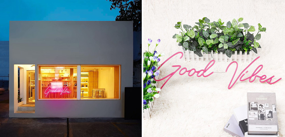 Неоновая настенная лампа Good Vibes Neon Wall Lamp
