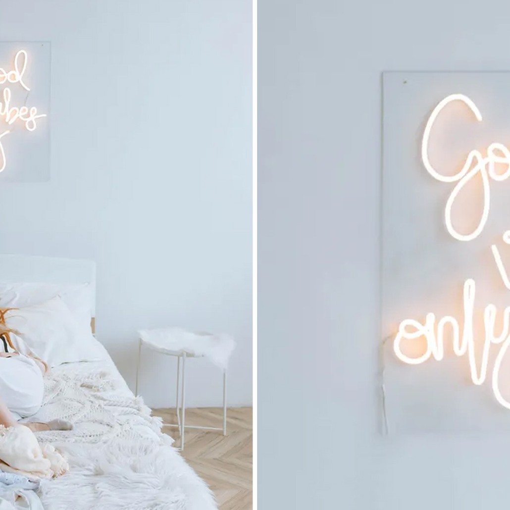Неоновая настенная лампа Good Vibes Only Neon Wall Lamp