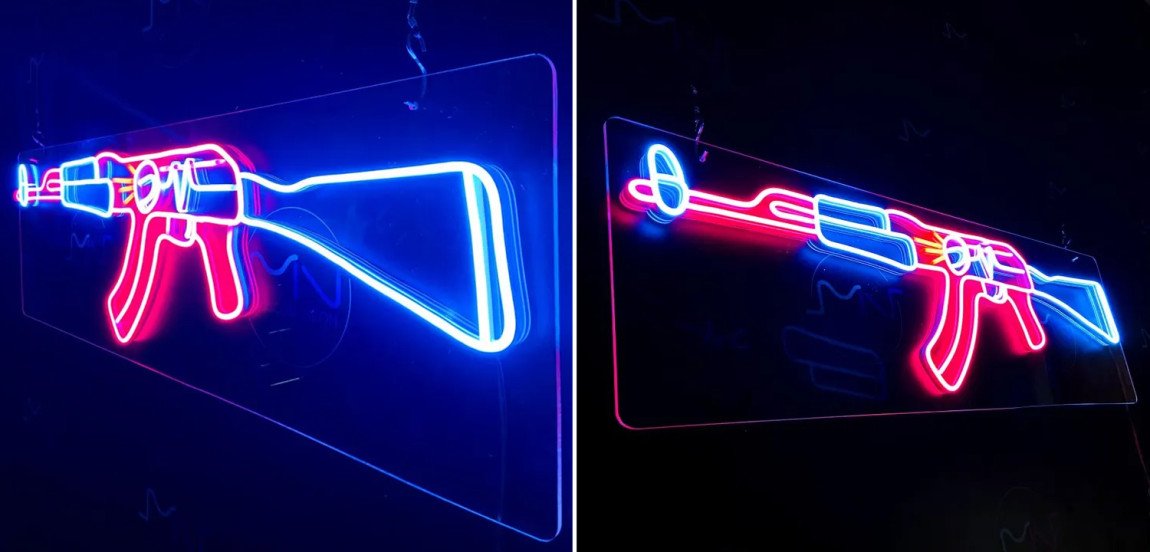 Неоновая настенная лампа Machine Gun Neon Wall Lamp