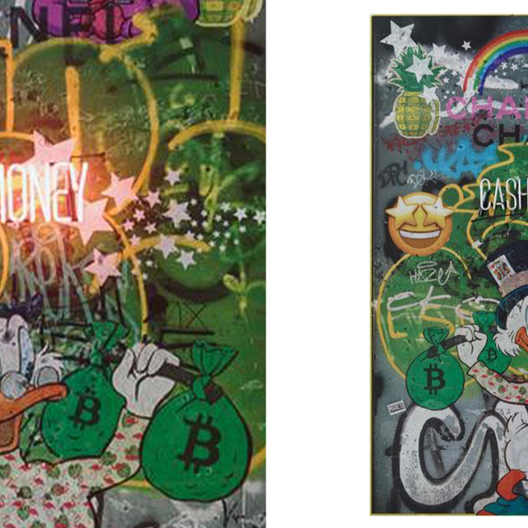 Неоновый постер Скрудж Макдак Scrooge Cash Money