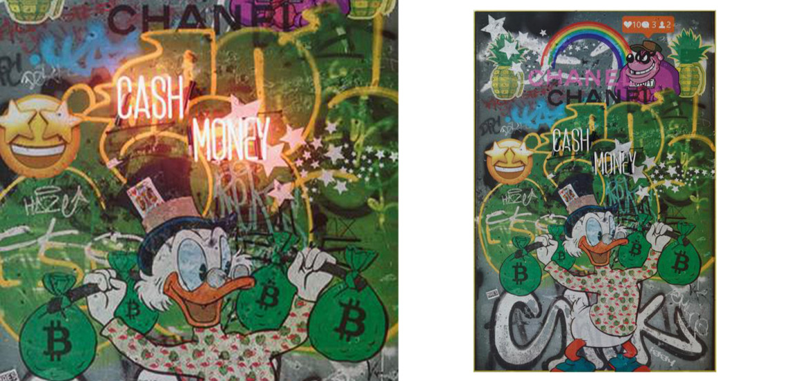 Неоновый постер Скрудж Макдак Scrooge Cash Money