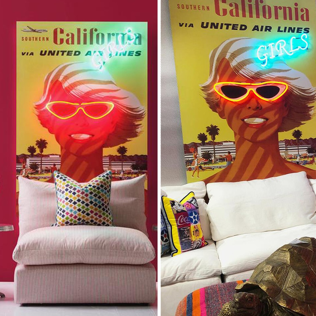 Неоновый Ретро Постер California Girls