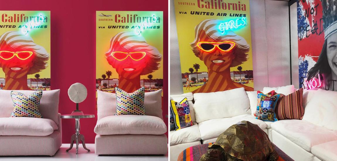 Неоновый Ретро Постер California Girls