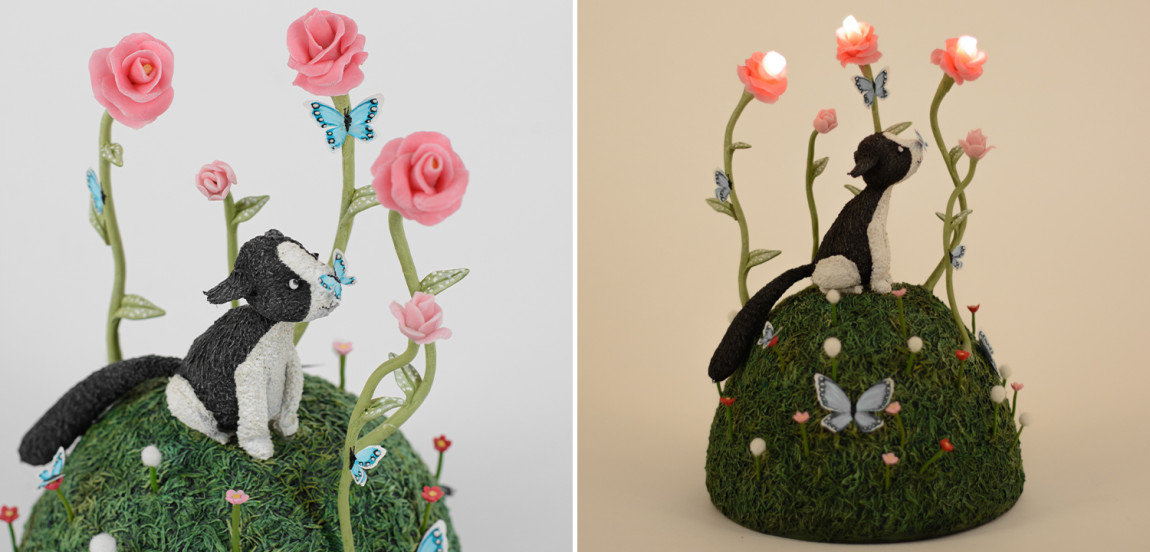 Ночник "Котёнок на лугу"