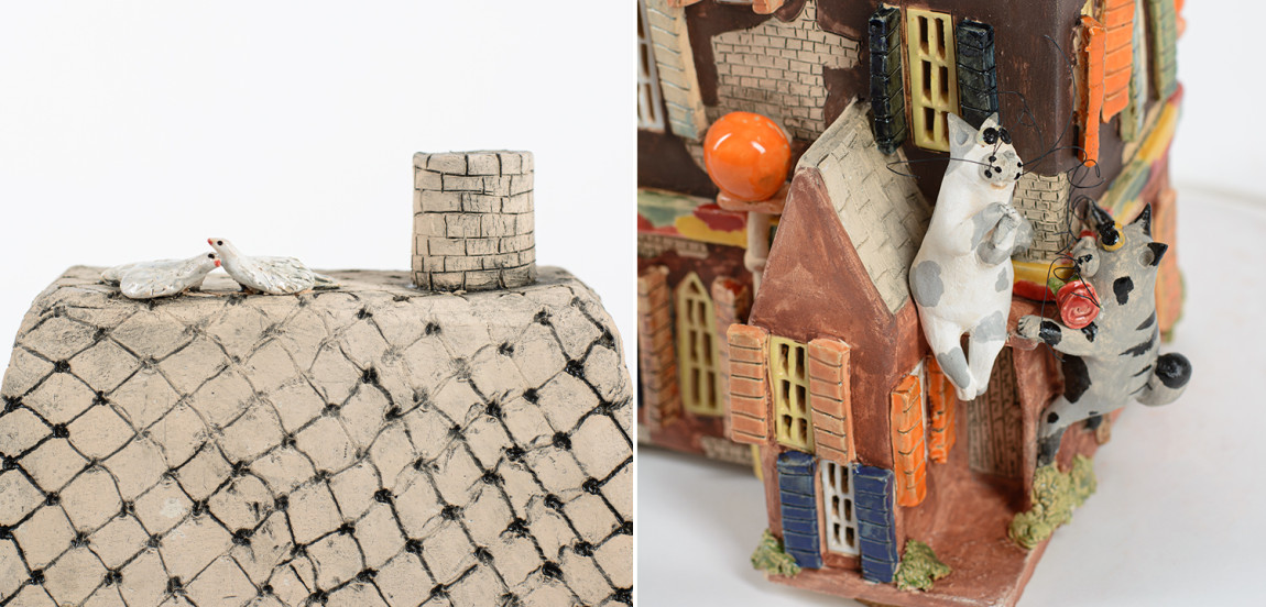 Ночник Домик Two Cats brown