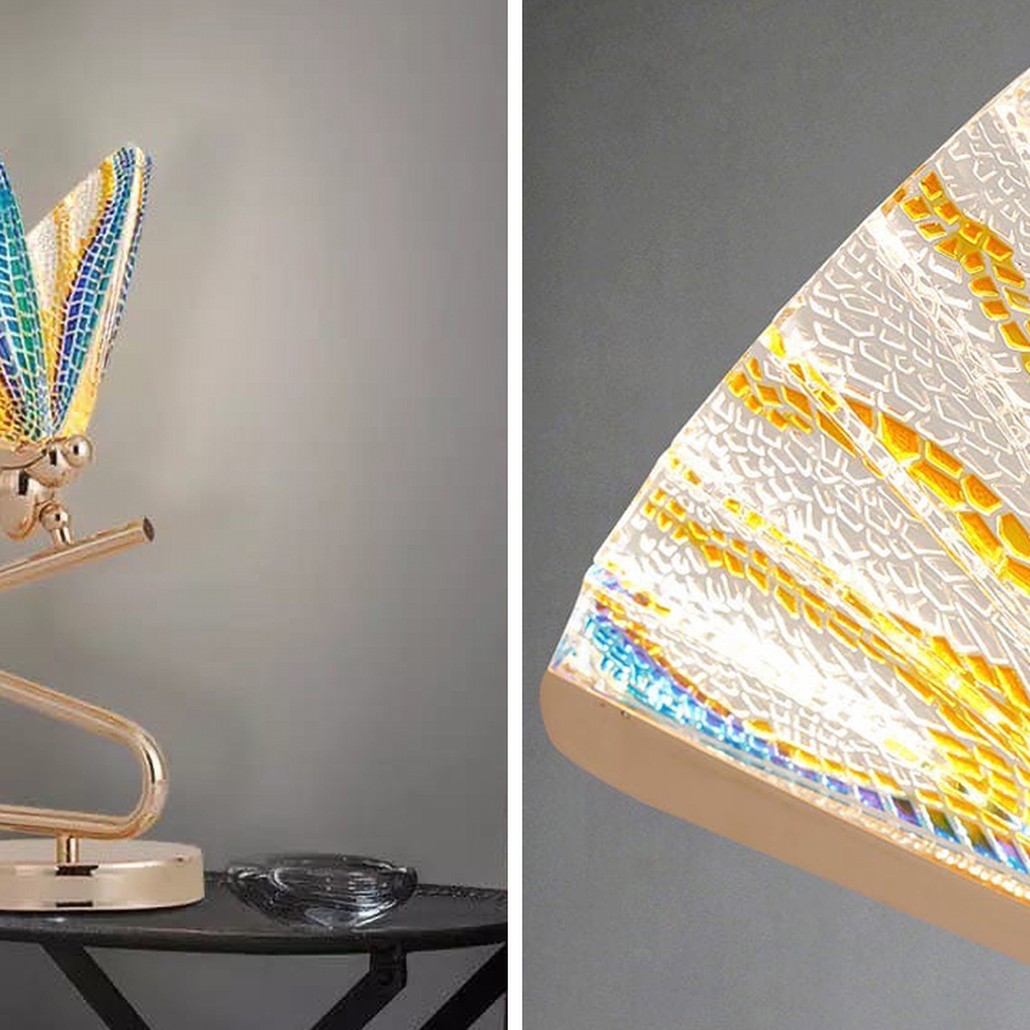 Ночник с Бабочкой Butterfly Colored glass Table Lamp J