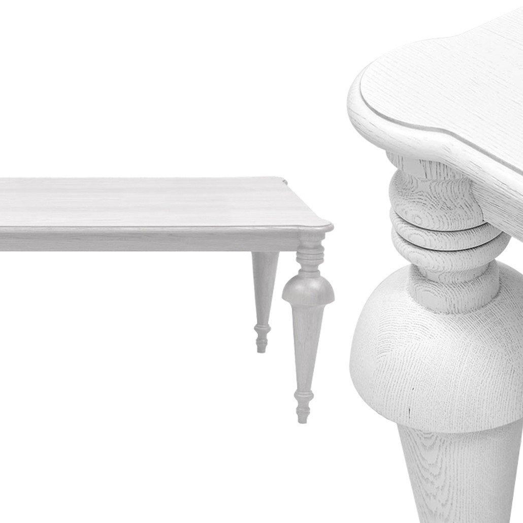 Обеденный деревянный стол Kelise White Dinner Table Белый