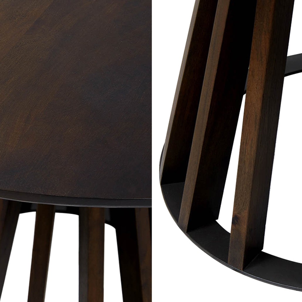Обеденный круглый стол Seamus Brown Wood Dining Table