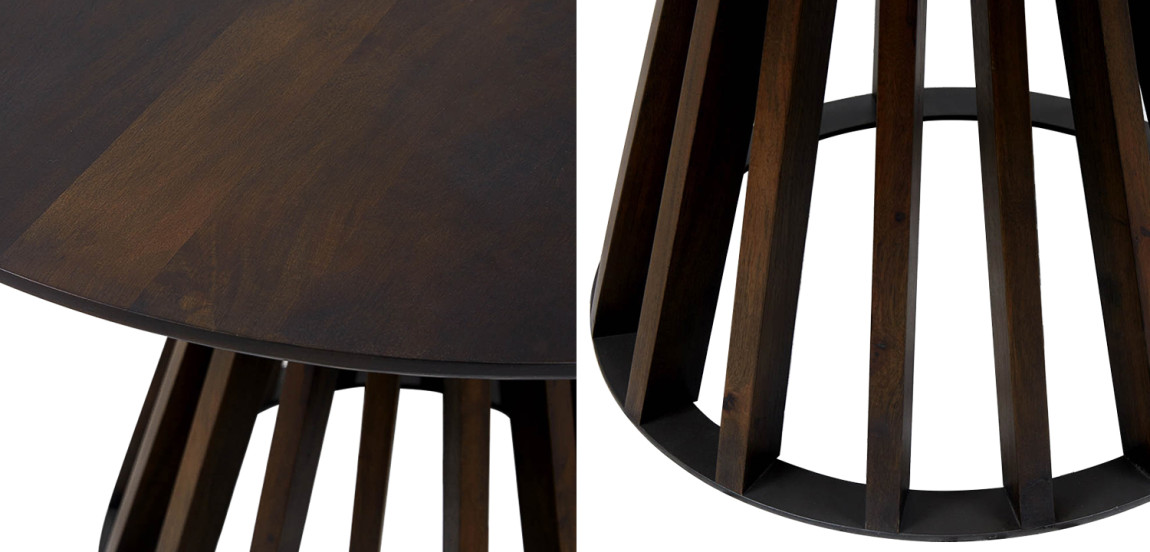 Обеденный круглый стол Seamus Brown Wood Dining Table