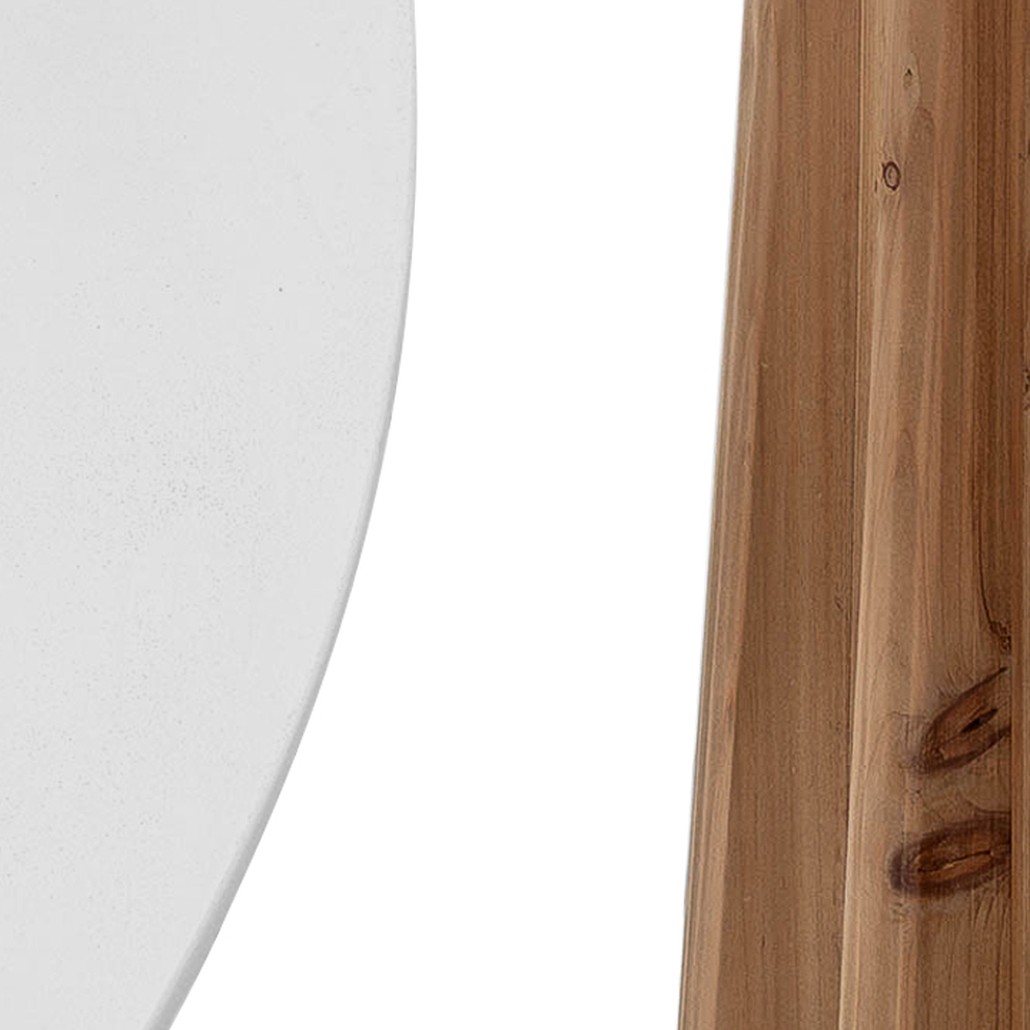 Обеденный круглый стол Seamus White Concrete Wood Dining Table