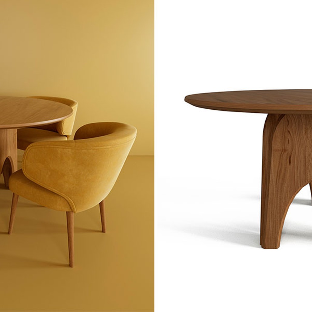 Обеденный круглый стол из дерева Pelican Dinner Table