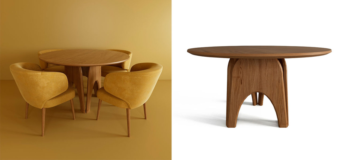 Обеденный круглый стол из дерева Pelican Dinner Table