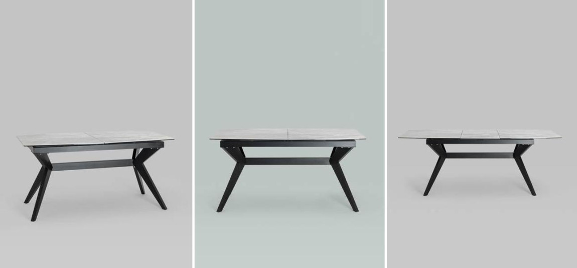 Обеденный стол Akseldor Ceramics столешница серый мрамор