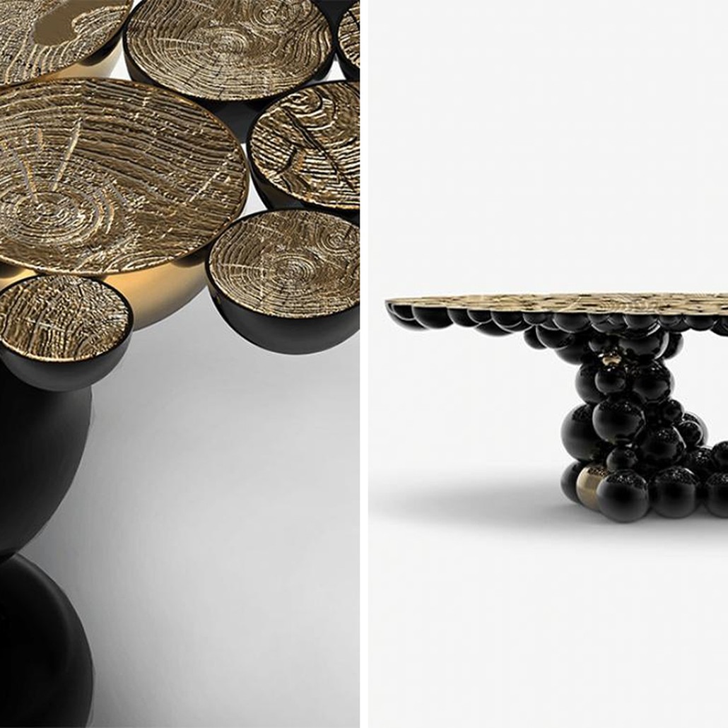 Обеденный стол Newton Dining Table in Black Lacquered Aluminum by Boca do Lobo