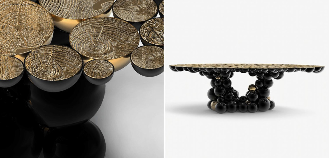 Обеденный стол Newton Dining Table in Black Lacquered Aluminum by Boca do Lobo