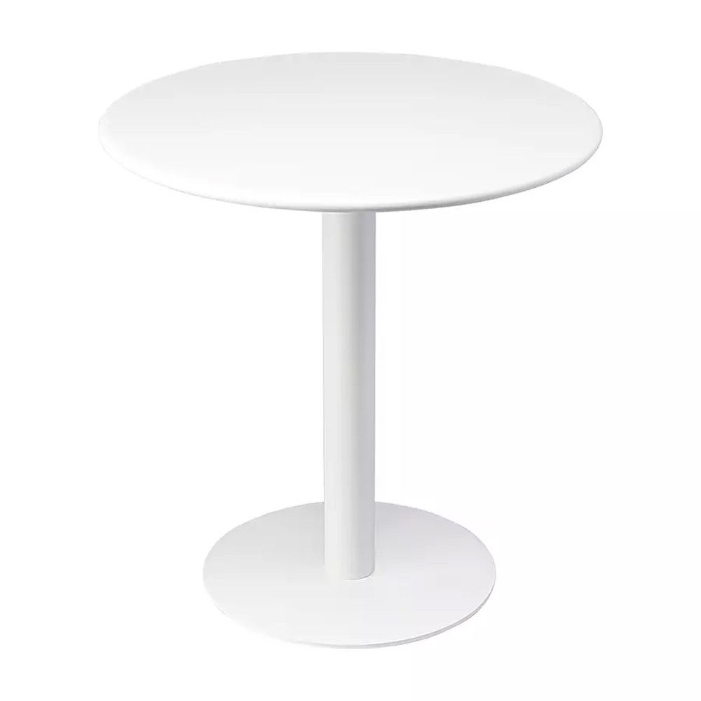 Обеденный стол белый с круглой столешницей White Laconic Table