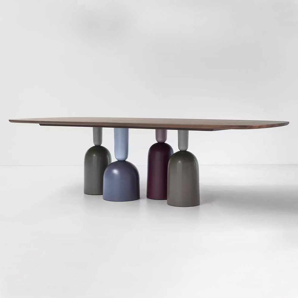 Обеденный стол деревянный с разноцветными фигурными ножками Cop