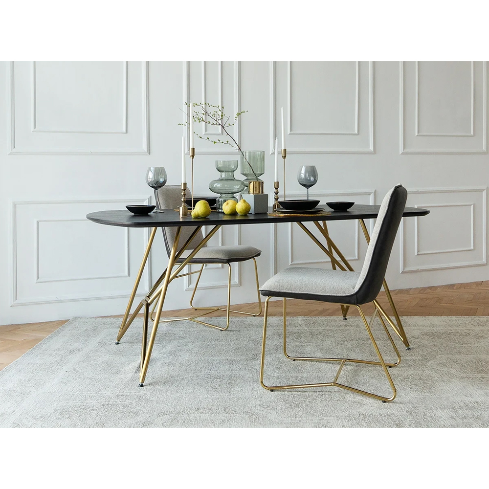 Обеденный стол на металлических ножках Ward Brass Dining Table
