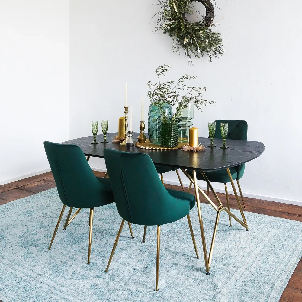 Обеденный стол на металлических ножках Ward Brass Dining Table